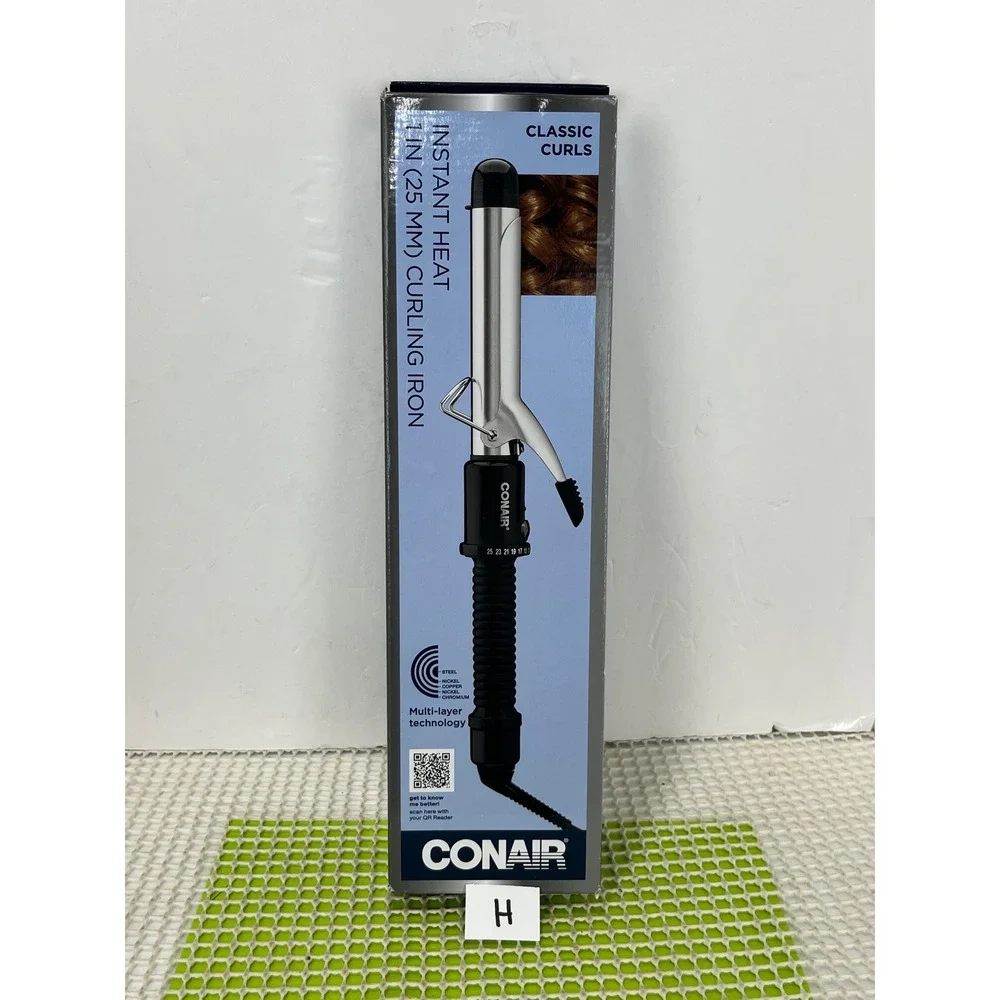 Conair‎ Instant Heat 1 Inch Curling Iron Classic Curls Black New Damaged Box H